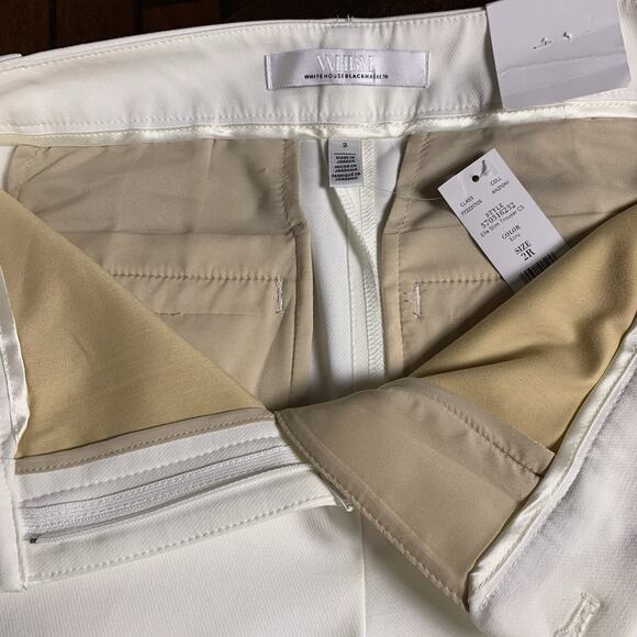 WHBM Trouser NWT Women's Size 2 Elle Slim Trouser Ecru Elle Comfort Stretch - Picture 5 of 10